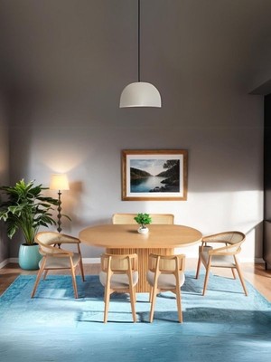 Panama Iskandinav Natural Ahşap Masa Sandalye Takımı 80X160