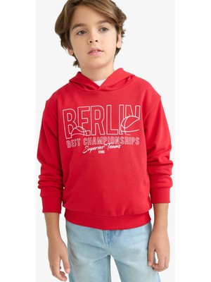 DeFacto Kapüşonlu Baskılı Sweatshirt Erkek Çocuk F2847A825AU
