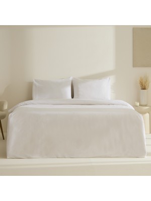 Karaca Home Fiorenza %100 Pamuk Çift Kişilik Nevresim Takımı Beyaz