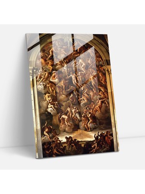 Popcas Raffaello Sanzio Wall Decoration: Son Yargı - Raffaello Sanzio Cam Tablo Modern Sanat