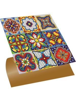 Kendinden Yapışkanlı Fayans Karnaval Karo Desenli Pvc Karo 30X30 cm (11 Adet) 1m2
