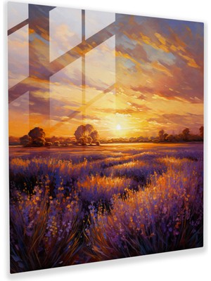 Popcas Dünyanın En Güzel Manzaraları - Lavanta Tarlası Cam Tablo - Duvar Dekorasyonu Lavanta Tarlası Dünyanın En Güzel Manzaraları