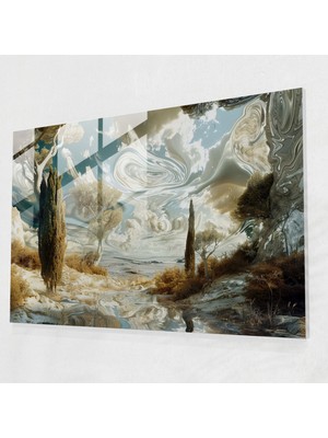 Popcas Sürrealist Dali Manzara Cam Duvar Sanatı - Salvador Dali Cam Duvar Sanatı Cam Sanatı Duvar Dekorasyonu