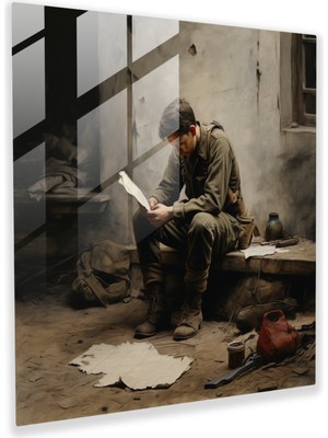 Popcas Modern Sanat Eserinin Cam Tablosu: Mürekkep Izleri ile Duygusal Yansımalar
