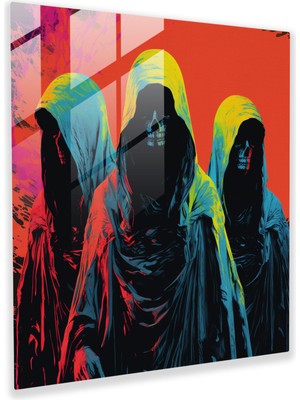 Popcas Yüzüklerin Efendisi Cam Tablo - Canlı Ringwraiths Koleksiyonu - Yüzüklerin Efendisi Cam Tablo Ringwraiths Pop Sanat Illüstrasyonu