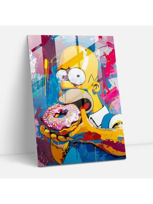 Popcas Simpsonlar Cam Tablosu - Ev Dekorasyonu Homer Simpson Oyunbazlık