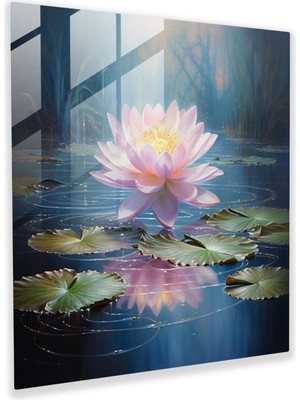 Popcas Spiritüel Lotus Cam Tablo - Lotus Çiçeği Duvar Dekorasyonu