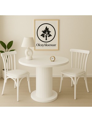 Güneş Model 90 Çaplı 75 cm Yükseklikli (36MM Kalın Kenarlı) (Sandalye Yok) Yuvarlak Yemek Masası