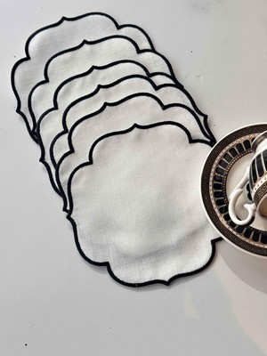 Mila Kokteyl Peçete Oymalı Siyah 6'lı