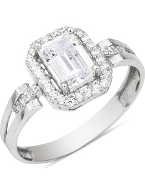 Baget 14 Ayar Beyaz Altın Yüzük