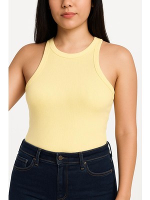 Hayalet %100 Pamuk Halter Yaka Fitilli Atlet