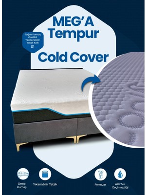 Meg'a Tempur Cold Cover Yatak Pedi&şiltesi Fermuarlı Yıkanabilir Yatak Kılıfı