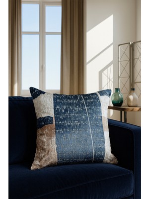 Desenli Kadife Kırlent Kılıfı Yeşil 45X45