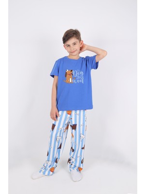 Koza İç Giyim Erkek Çocuk Kısa Kollu Pamuklu Hayvan Desenli Pijama Takımı