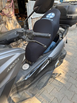 Vizyontek Arora Siyah Scuba Motosiklet Koltuk Kılıfı Tüm Yıllara Uyumlu Nefes Alan Likralı Kumaş