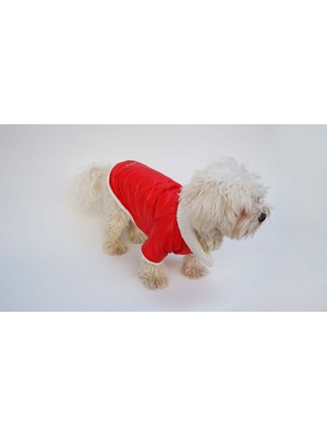 Kedi ve Köpek Kıyafeti & Elbisesi & Ceketi & Yeleği - Kırmızı Kürklü Ceket