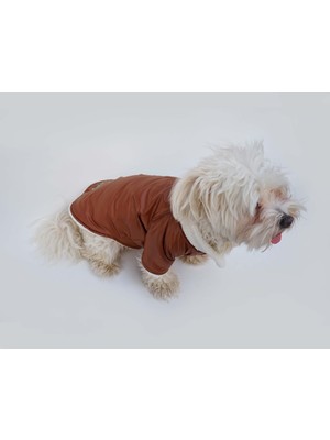 Kedi ve Köpek Kıyafeti & Elbisesi & Ceketi & Yeleği - Kahverengi Kürklü Ceket