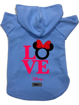 Kapişonlu Polar Sweatshirt Köpek ve Kedi Kıyafeti & Elbisesi - Mavi Mini Love