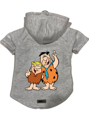 Kapişonlu Polar Sweatshirt Köpek ve Kedi Kıyafeti & Elbisesi - Gri Barney & Fred