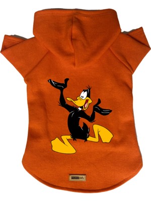 Kapişonlu Polar Sweatshirt Köpek ve Kedi Kıyafeti & Elbisesi - Turuncu Duffy
