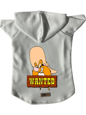 Kapişonlu Polar Sweatshirt Köpek ve Kedi Kıyafeti & Elbisesi - Beyaz J-Sam