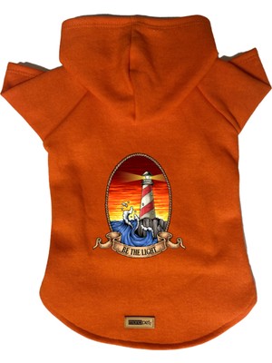 Kapişonlu Polar Sweatshirt Köpek ve Kedi Kıyafeti & Elbisesi - Turuncu Deniz Feneri