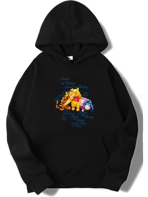 Brz Collection Unisex Oversize Sweet As Honey Hoodie Siyah