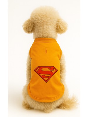 Kedi ve Köpek Kıyafeti & Elbisesi - Turuncu Superman Atlet