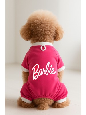 Kedi ve Köpek Kıyafeti & Elbisesi - Pembe 4 Bacak Tulum Barbie