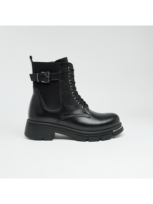 Hakiki Deri Fermuarlı Kadın Bot