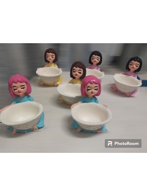 Dekoratif Tabak Lokumcu Kız Sunumluk Şekerlik