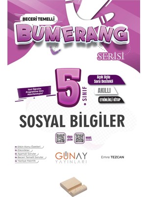 Günay Yayınları 5. Sınıf Bumerang Etkinlikli Sosyal Bilgiler + Telefon Standı