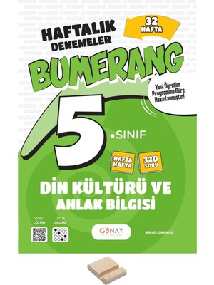 Günay Yayınları 5. Sınıf Bumerang 32 Haftalık Din Denemeleri+ Telefon Standı