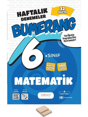 Günay Yayınları 6. Sınıf Bumerang 32 Haftalık Matematik Denemeleri+ Telefon Standı