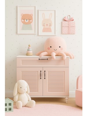 Arion Kids Masal Genç Odası Kapaklı Şifonyer | MDF Gövde | Fonksiyonel ve Şık Tasarım | Ağaç Ayaklı | REHAU Kaplama Kapaklar | Çocuk ve Genç Odası Şifonyer