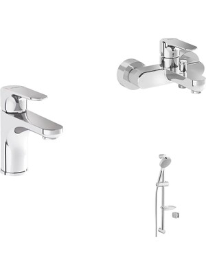 Vitra Ovalis Lavabo Bataryası, Banyo Bataryası ve Artema Master El Duşu Takımı Seti