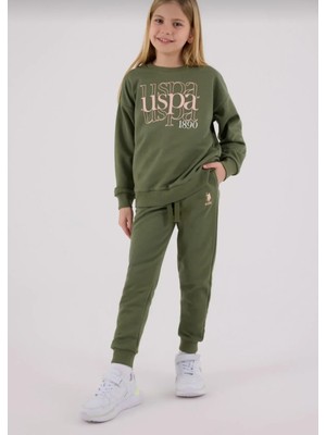 U.S. Polo Assn. U.s. Polo Assn Kız Çocuk Haki Eşofman Takımı %65 Pamuk %35 Polyester Kış Sezonu Uzun Kollu