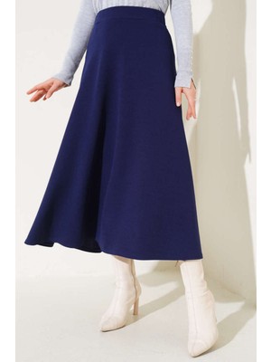 Çan Kesim Siyah Scuba Kloş Etek