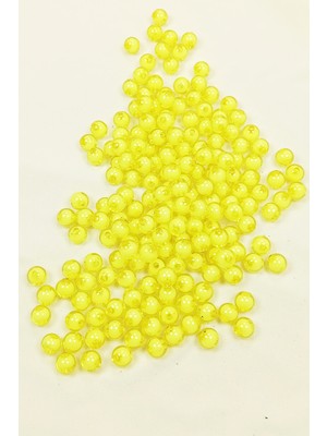 Yuvarlak Boncuk Içten Boncuklu Bileklik Çanta Boncuğu 8 mm 50 gr Sarı - BNC467