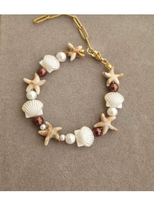 Latte Seashell Tema Bileklik Y2K