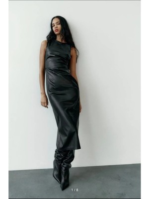 Allbucks Zara, Drapeli Suni Deri Elbise ABZRA0031