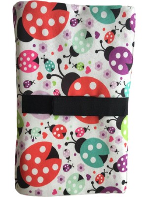 Uğur Böceği Desenli Beyaz Kitap Taşıma Çantası