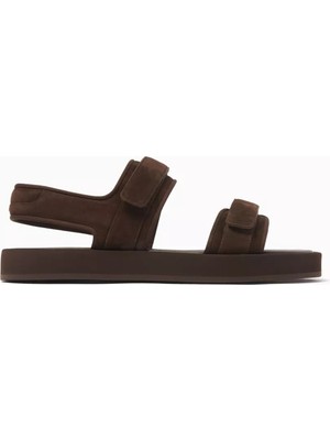 Ayarlanabilir Süet Velcro Sandalet