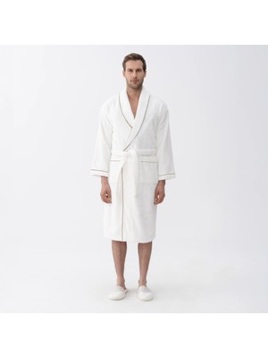 Pansy Pima Pamuk Unisex Bornoz Beyaz