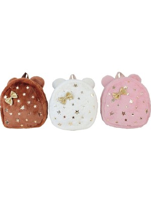 Renkli Peluş Sırt Çantası, Yaldızlı Tasarım, Şık ve Hafif, Günlük Kullanım Için Ideal