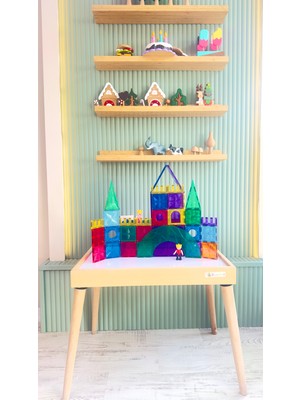 Bilmiş Çocuk Montessori Işıklı Etkinlik ve Oyun Masası (Ayaklı) 16 Renk Ahşap Light Table (45x65)