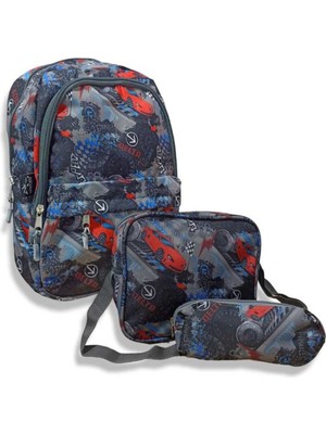 Gri Okul Çantası ve Kalemlik, Günlük Kullanım Için Şık ve Hafif Tasarım