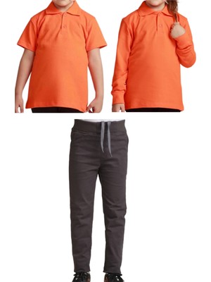 Renkli Unisex Çocuk Pantolon ve T-Shirt Takımı, Renkli ve Rahat Kombinasyon