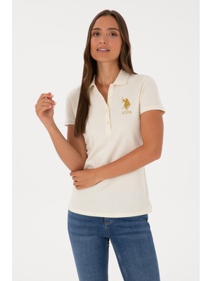 U.s. Polo Assn. Kadın Krem Tişört Basic 50300883-VR071