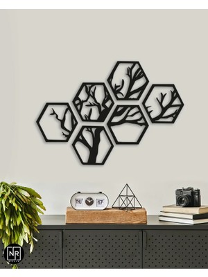 Ağac 6'lı Dekoratif Metal Tablo